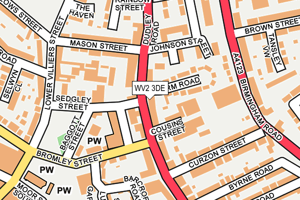 WV2 3DE map - OS OpenMap – Local (Ordnance Survey)