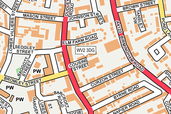 WV2 3DG map - OS OpenMap – Local (Ordnance Survey)