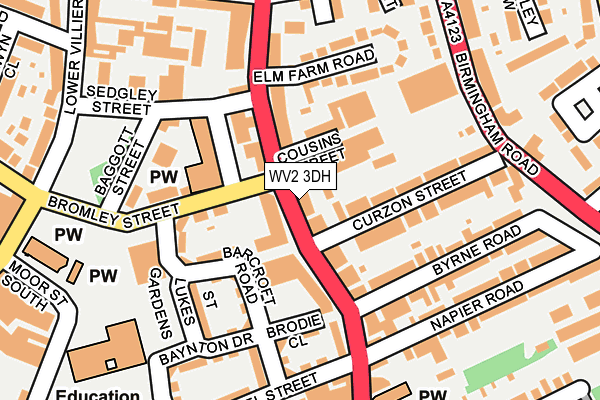 WV2 3DH map - OS OpenMap – Local (Ordnance Survey)