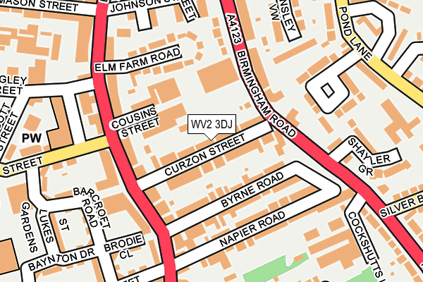 WV2 3DJ map - OS OpenMap – Local (Ordnance Survey)