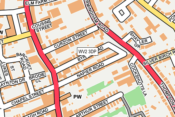 WV2 3DP map - OS OpenMap – Local (Ordnance Survey)