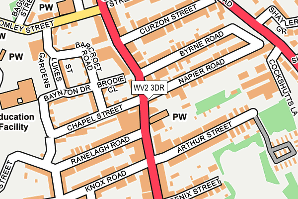 WV2 3DR map - OS OpenMap – Local (Ordnance Survey)