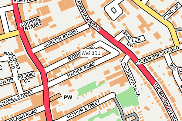 WV2 3DU map - OS OpenMap – Local (Ordnance Survey)