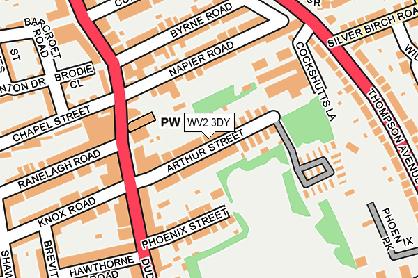 WV2 3DY map - OS OpenMap – Local (Ordnance Survey)