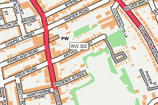 WV2 3DZ map - OS OpenMap – Local (Ordnance Survey)