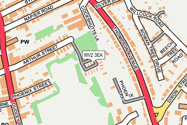 WV2 3EA map - OS OpenMap – Local (Ordnance Survey)