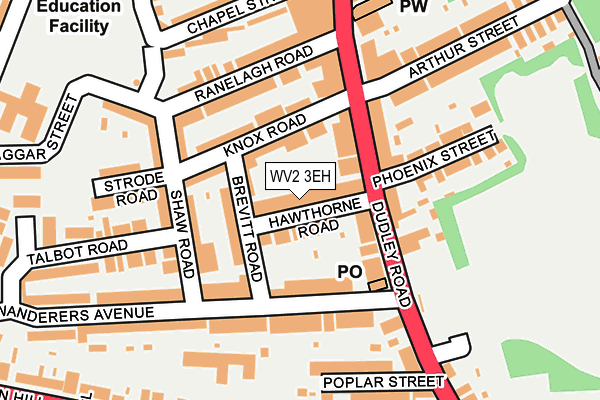 WV2 3EH map - OS OpenMap – Local (Ordnance Survey)