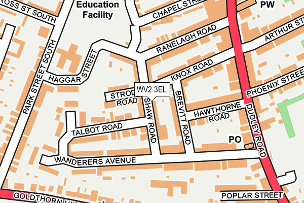 WV2 3EL map - OS OpenMap – Local (Ordnance Survey)