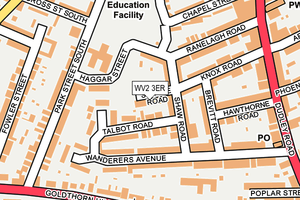 WV2 3ER map - OS OpenMap – Local (Ordnance Survey)
