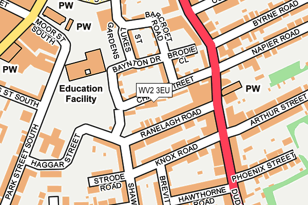 WV2 3EU map - OS OpenMap – Local (Ordnance Survey)