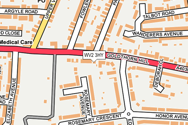 WV2 3HY map - OS OpenMap – Local (Ordnance Survey)