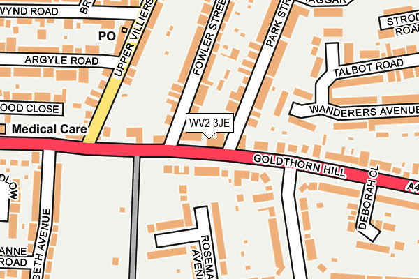 WV2 3JE map - OS OpenMap – Local (Ordnance Survey)