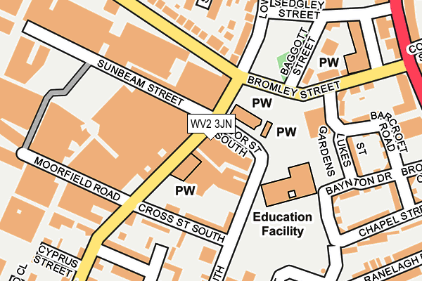 WV2 3JN map - OS OpenMap – Local (Ordnance Survey)