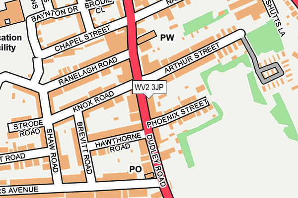 WV2 3JP map - OS OpenMap – Local (Ordnance Survey)