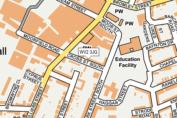 WV2 3JQ map - OS OpenMap – Local (Ordnance Survey)