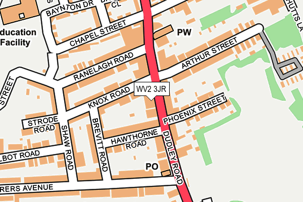 WV2 3JR map - OS OpenMap – Local (Ordnance Survey)