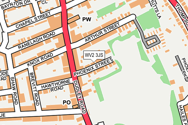 WV2 3JS map - OS OpenMap – Local (Ordnance Survey)