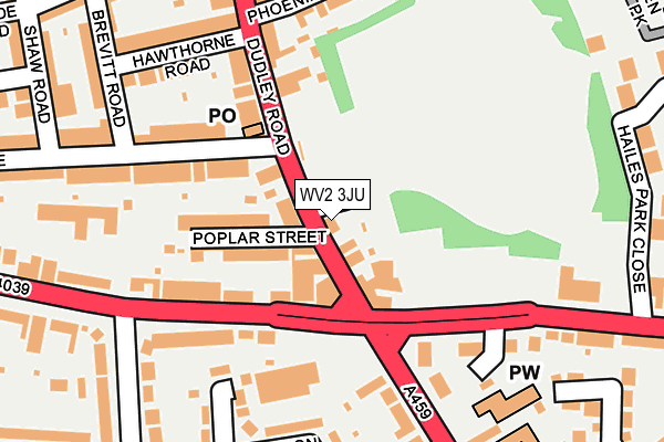 WV2 3JU map - OS OpenMap – Local (Ordnance Survey)