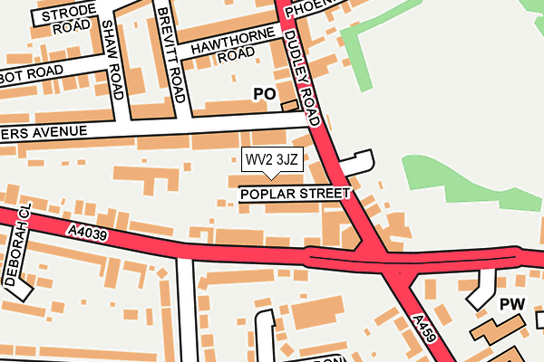 WV2 3JZ map - OS OpenMap – Local (Ordnance Survey)