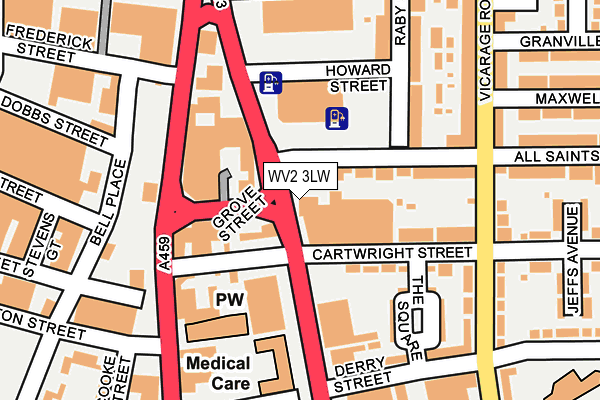 WV2 3LW map - OS OpenMap – Local (Ordnance Survey)