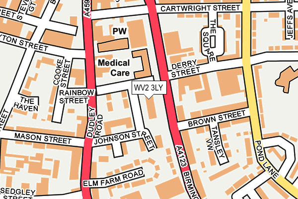 WV2 3LY map - OS OpenMap – Local (Ordnance Survey)