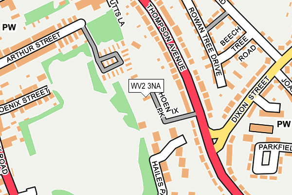 WV2 3NA map - OS OpenMap – Local (Ordnance Survey)