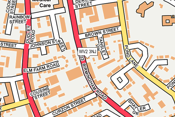 WV2 3NJ map - OS OpenMap – Local (Ordnance Survey)