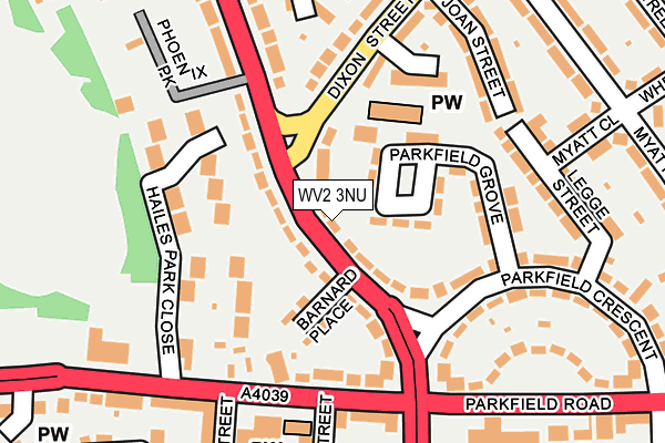 WV2 3NU map - OS OpenMap – Local (Ordnance Survey)