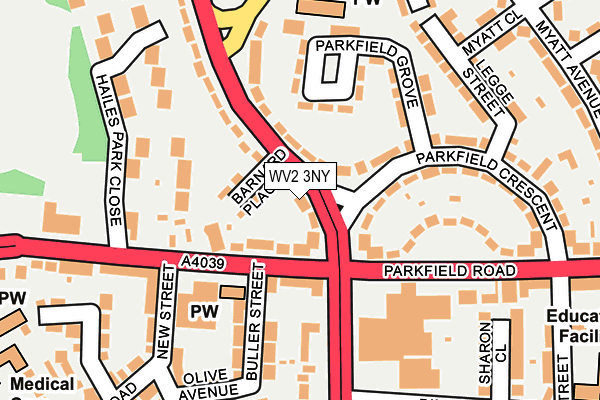WV2 3NY map - OS OpenMap – Local (Ordnance Survey)