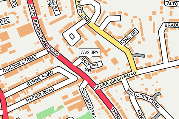 WV2 3PA map - OS OpenMap – Local (Ordnance Survey)