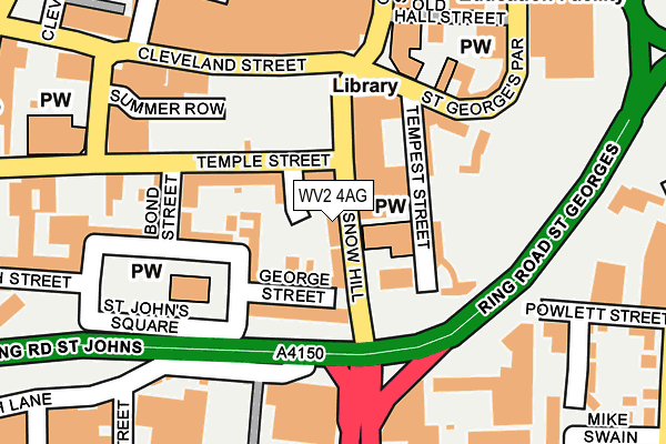 WV2 4AG map - OS OpenMap – Local (Ordnance Survey)