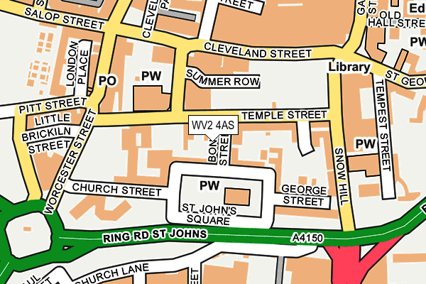 WV2 4AS map - OS OpenMap – Local (Ordnance Survey)