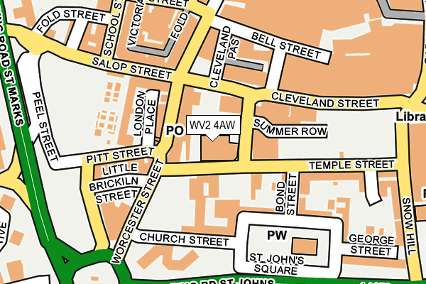 WV2 4AW map - OS OpenMap – Local (Ordnance Survey)