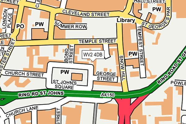 WV2 4DB map - OS OpenMap – Local (Ordnance Survey)