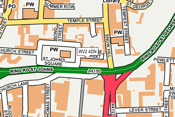 WV2 4DN map - OS OpenMap – Local (Ordnance Survey)