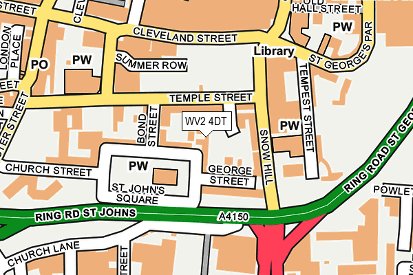 WV2 4DT map - OS OpenMap – Local (Ordnance Survey)