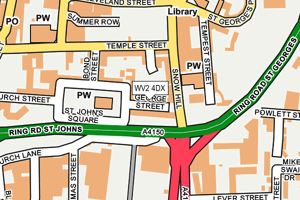 WV2 4DX map - OS OpenMap – Local (Ordnance Survey)