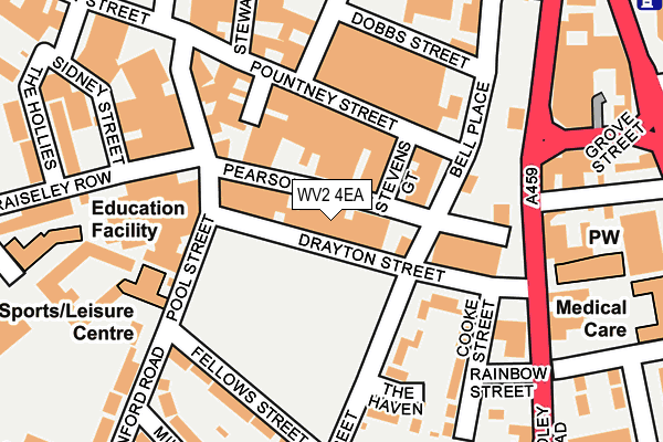 WV2 4EA map - OS OpenMap – Local (Ordnance Survey)