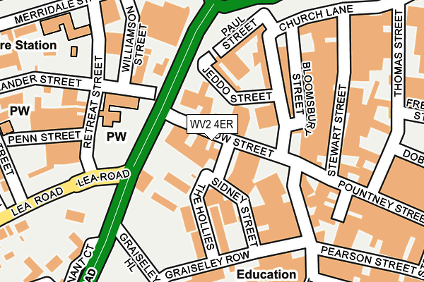 WV2 4ER map - OS OpenMap – Local (Ordnance Survey)