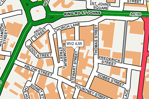 WV2 4JW map - OS OpenMap – Local (Ordnance Survey)