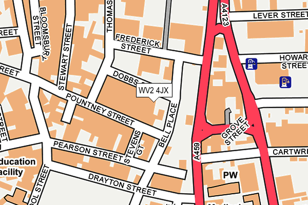 WV2 4JX map - OS OpenMap – Local (Ordnance Survey)