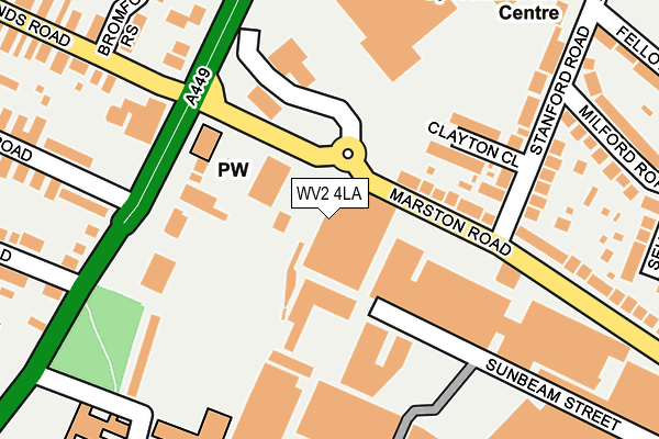 WV2 4LA map - OS OpenMap – Local (Ordnance Survey)