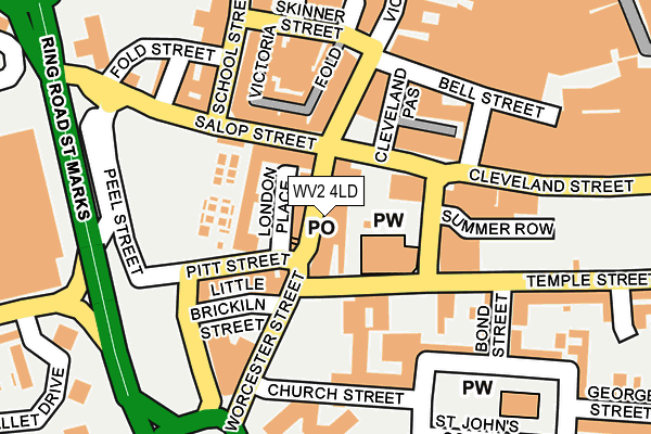 WV2 4LD map - OS OpenMap – Local (Ordnance Survey)