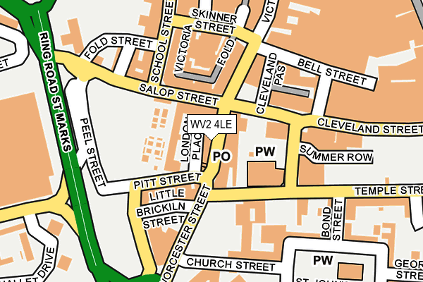 WV2 4LE map - OS OpenMap – Local (Ordnance Survey)