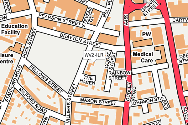 WV2 4LR map - OS OpenMap – Local (Ordnance Survey)