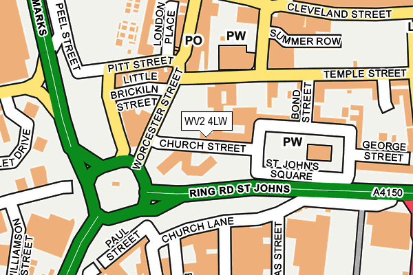 WV2 4LW map - OS OpenMap – Local (Ordnance Survey)