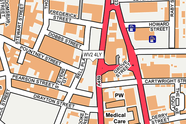 WV2 4LY map - OS OpenMap – Local (Ordnance Survey)