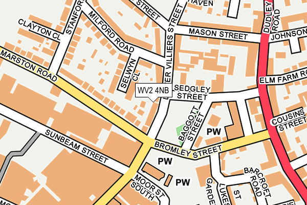 WV2 4NB map - OS OpenMap – Local (Ordnance Survey)