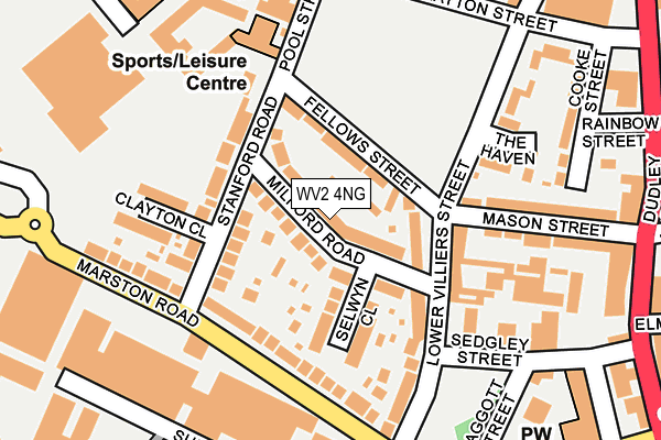 WV2 4NG map - OS OpenMap – Local (Ordnance Survey)