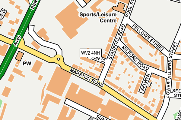 WV2 4NH map - OS OpenMap – Local (Ordnance Survey)